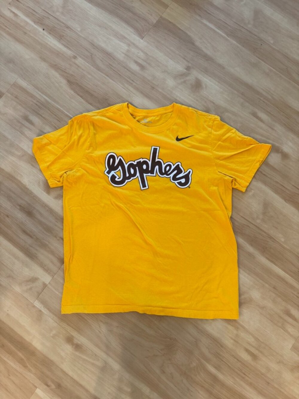 Nike Minnesota Golden Gophers T Shirt Mens L Yellow NCAA College